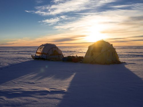 Windsled at the sunset