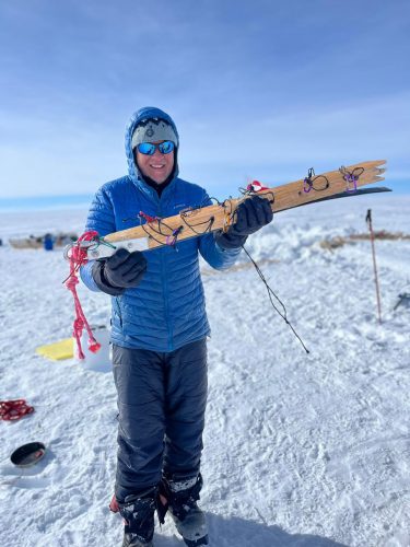 A broken piece from the sled