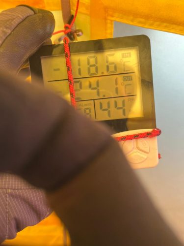 Temperature inside the tent